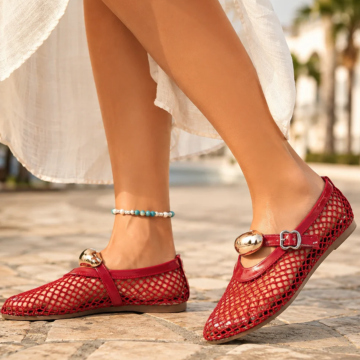 Women's Coralie Mesh Flats – Cushioned Mary Jane Shoes