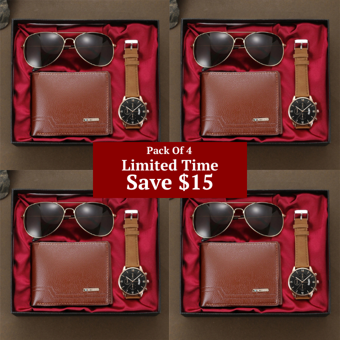 3-in-1 Men's Gift Set | Watch, Wallet & Sunglasses