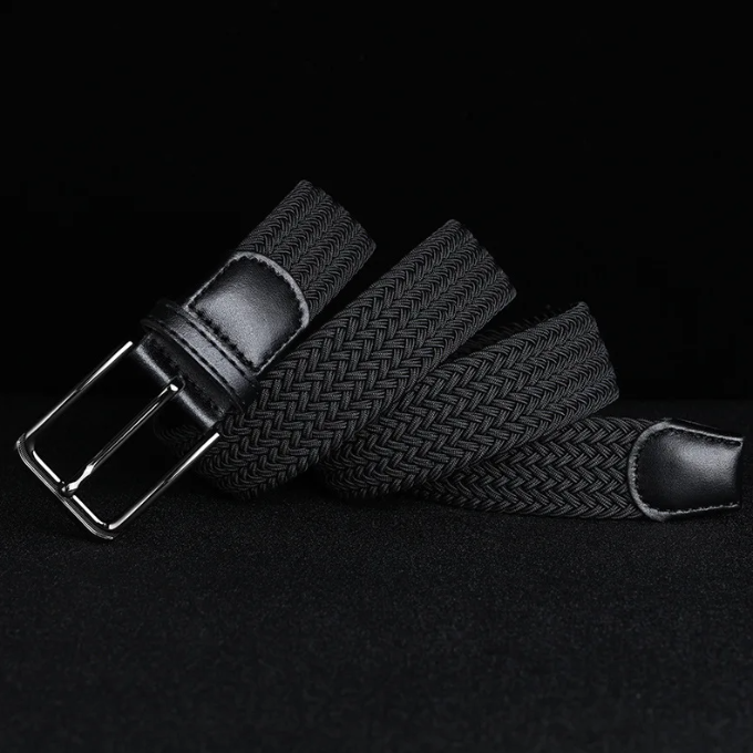 Men's Braided Leather Belt with Cowhide