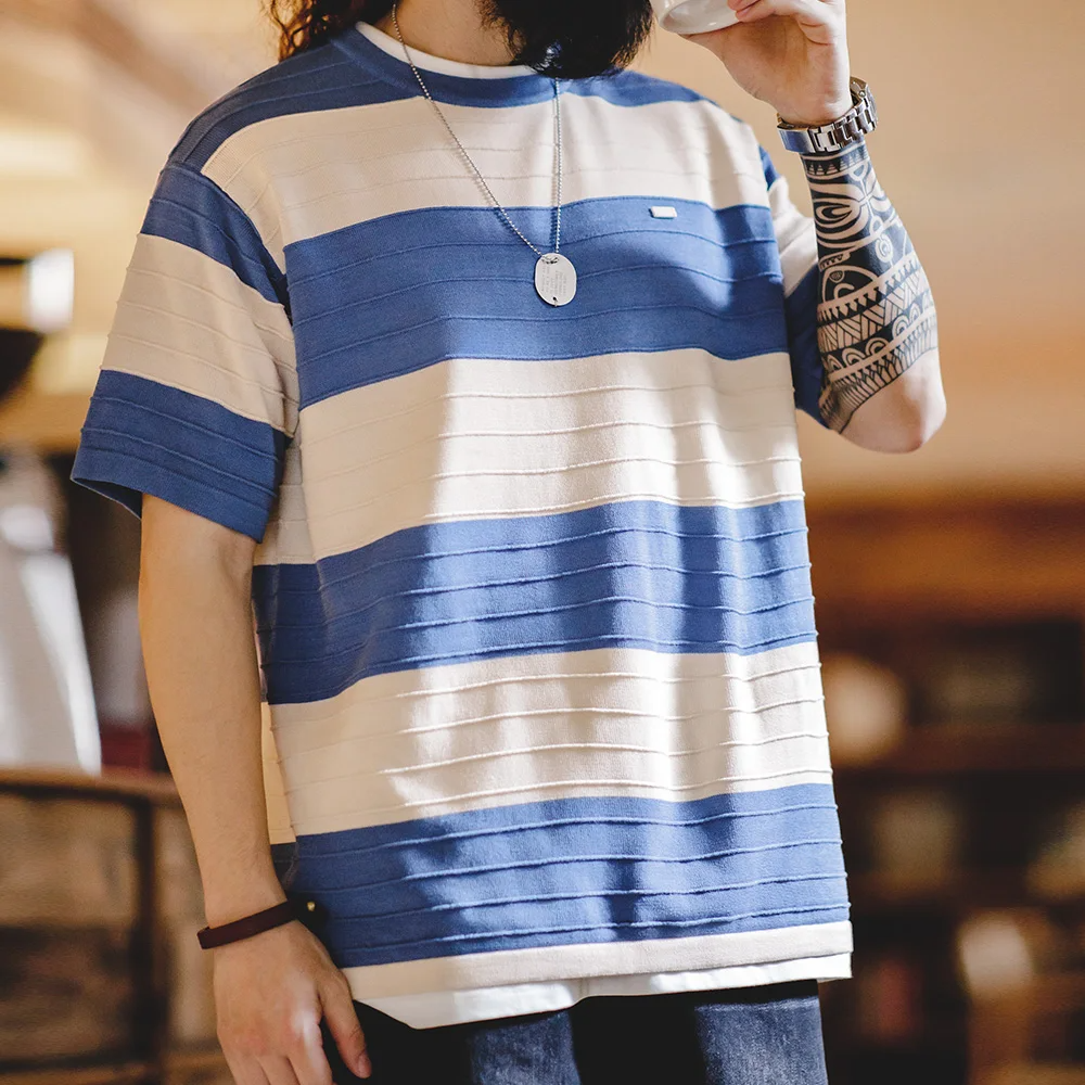 Men's Retro Striped T-Shirt – Soft Breathable