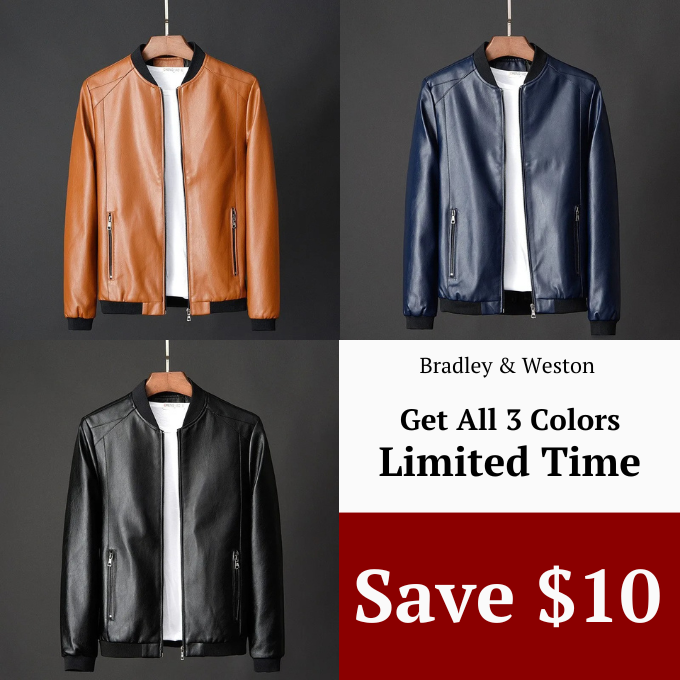 Men's Vegan Leather Jacket – Water Resistant
