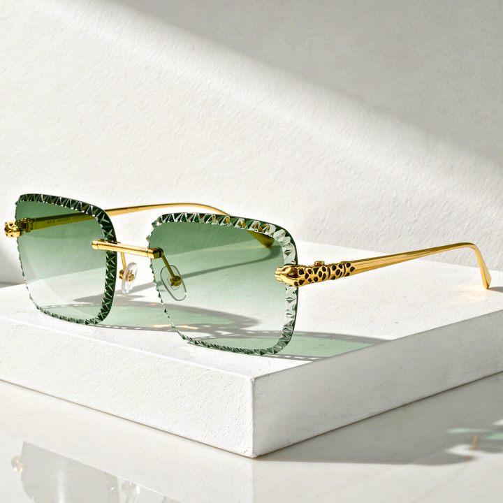 Women's Rimless Sunglasses with UV400 Protection