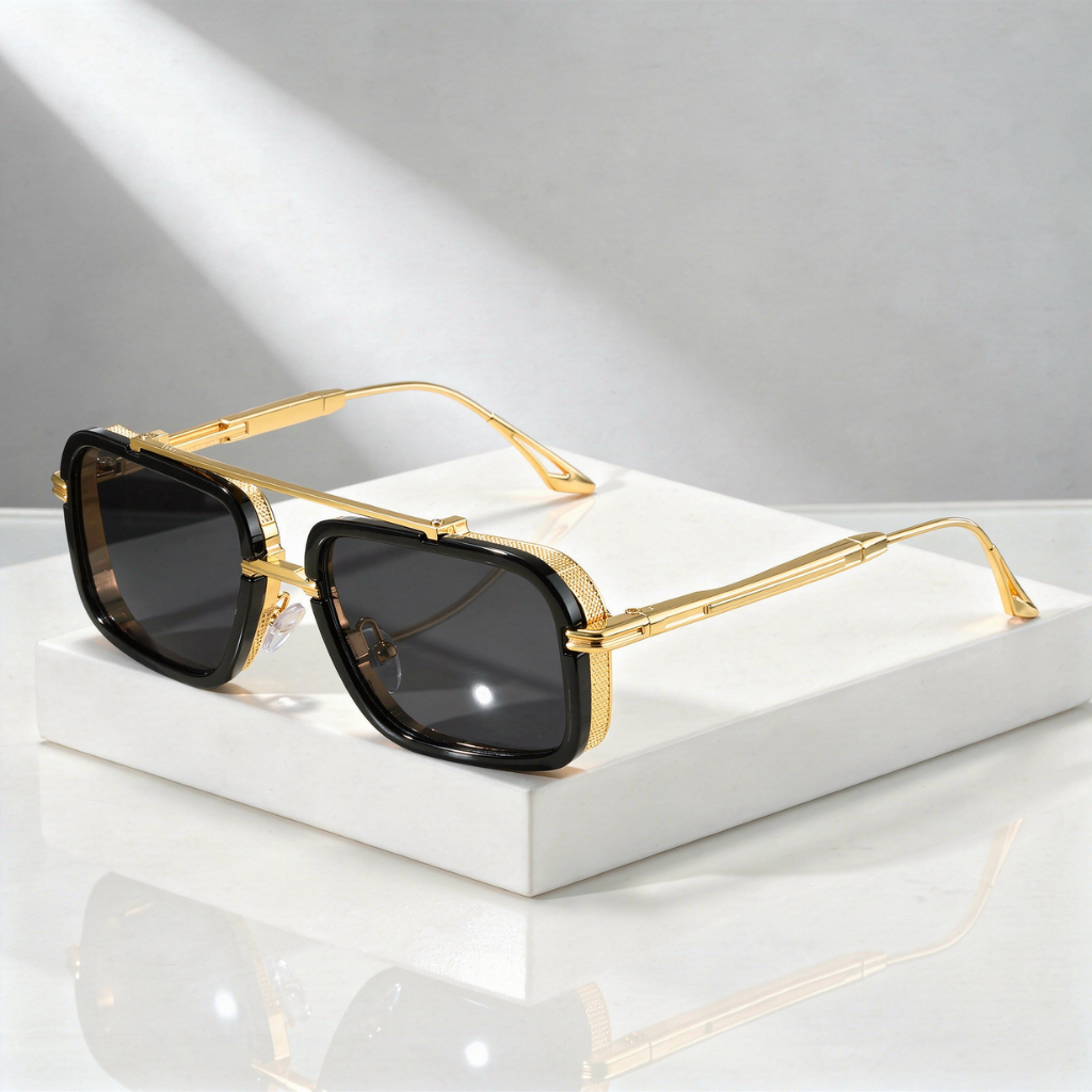 Men's Square Sunglasses with UV400 Protection