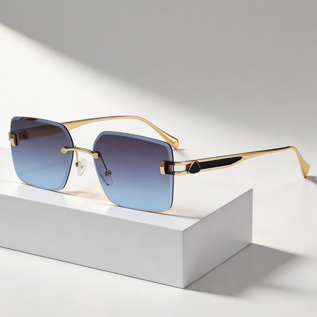 Women's Oversized UV400 Rimless Square Sunglasses