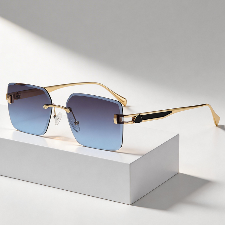 Women's Oversized UV400 Rimless Square Sunglasses