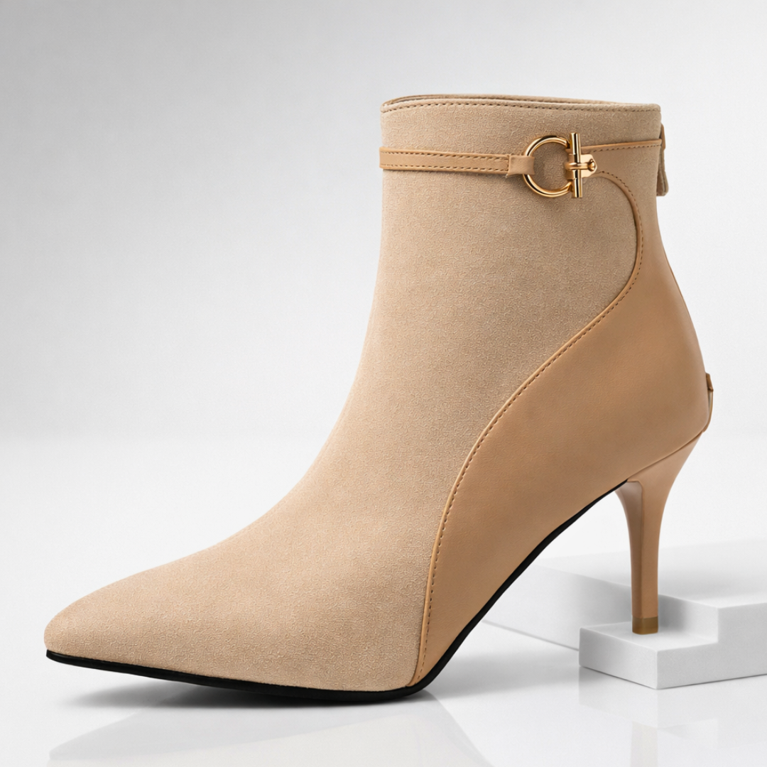 Women's Two-Tone Vintage Ankle Boots – 8.5cm Heel