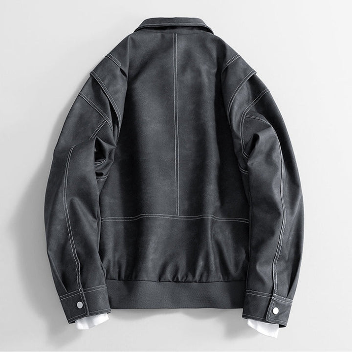 Men's Vegan Leather Bomber Jacket