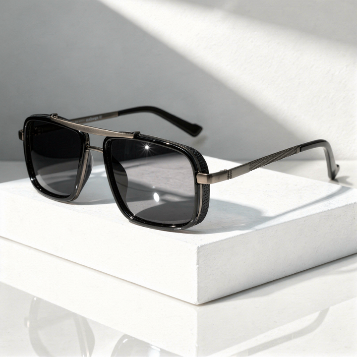 Men's Square Double Bridge Sunglasses UV400