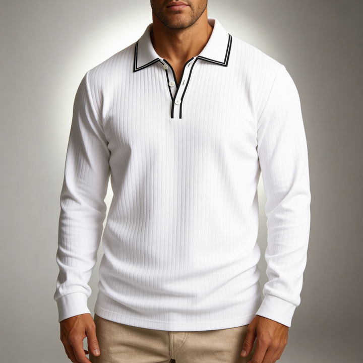 Men's Long Sleeve Polo Shirt – Lightweight & Breathable