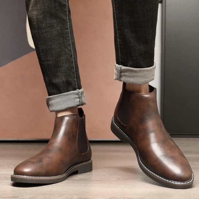 Men's Leather Chelsea Boots Ankle Dress Boots