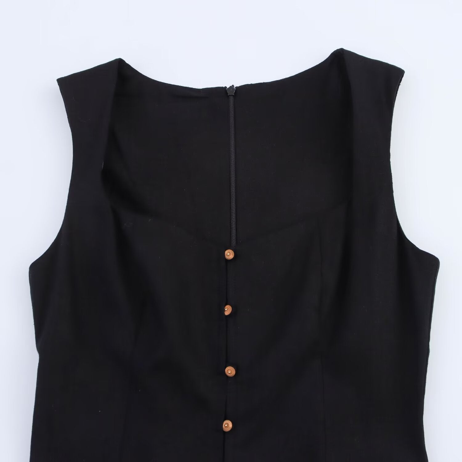 Women's Fresh Sweet Strappy Dress – Collage Stitching Zipper Detail-HighTouch