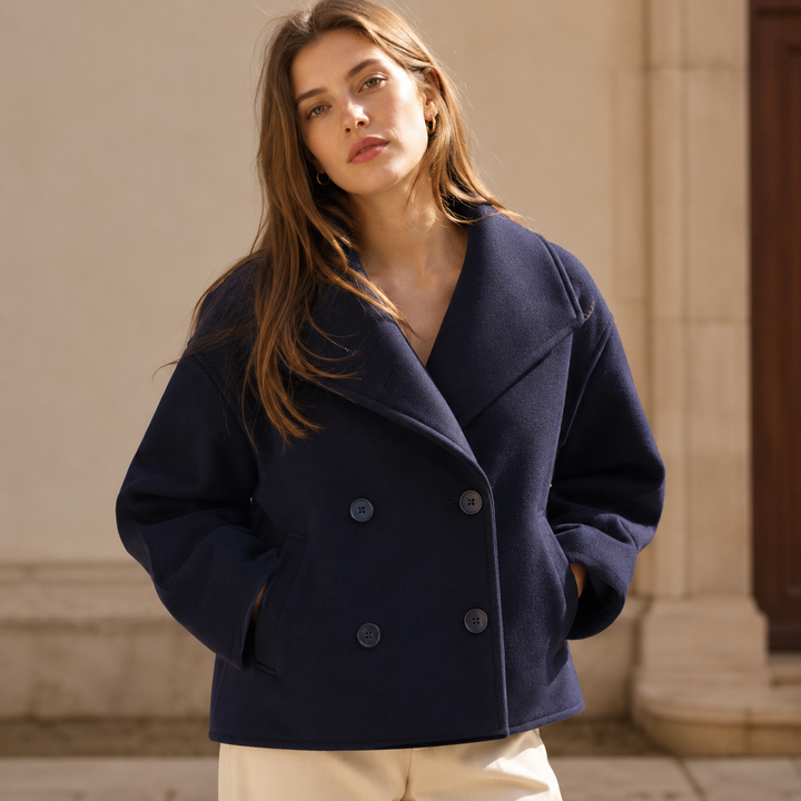 Anabelle Crop Coat - Women's Elegant Cropped Outerwear