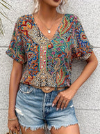 Alicia | Vintage Paisley Blouse-HighTouch