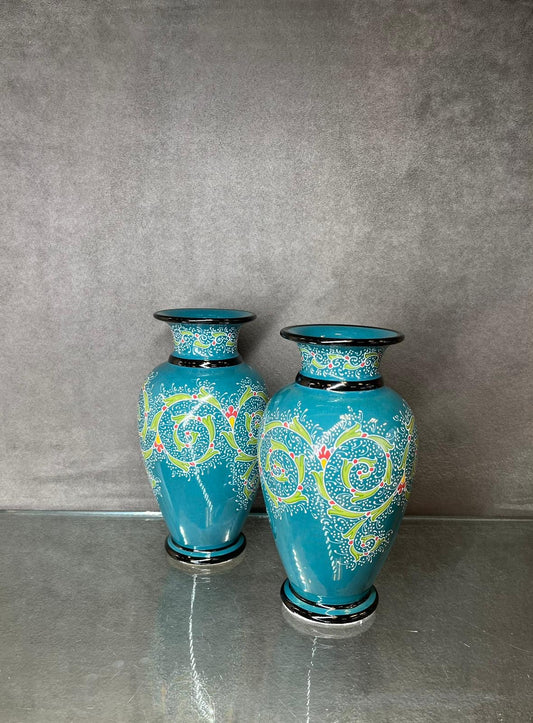 Glazed Blue Bud Vase
