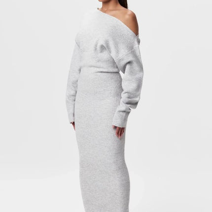 Off‑Shoulder Knitted Bodycon Dress