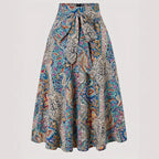 Bohemian Linen Floral Print Dress For Women-HighTouch