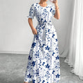 Summer Fashion Short-Sleeve Printed Dress-HighTouch
