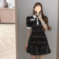 Women’s Plaid Long Dress – Elegant Casual Style-HighTouch