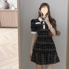 Women’s Plaid Long Dress – Elegant Casual Style-HighTouch