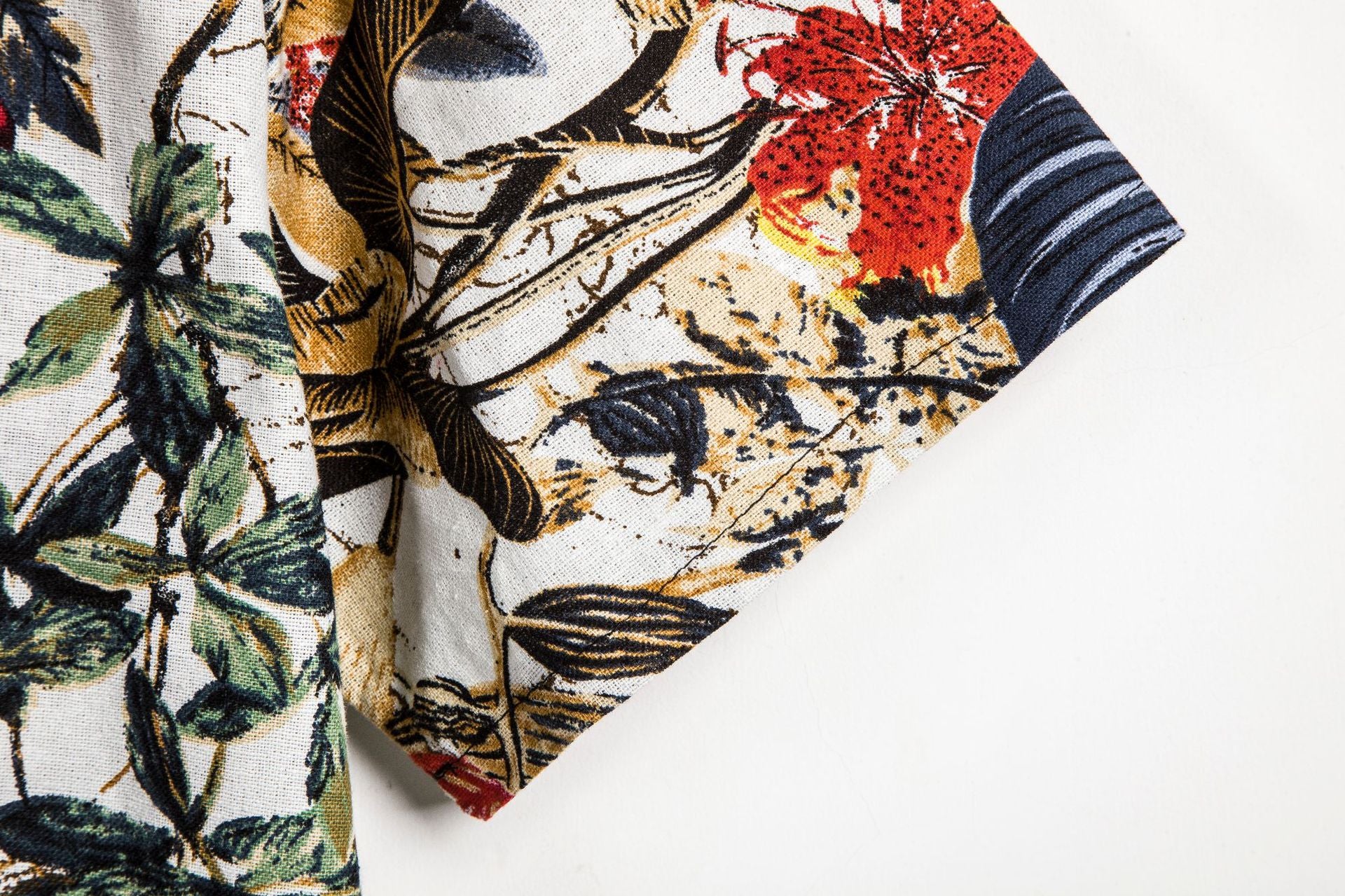 Slim shirt men contrast color printing shirt men-HighTouch