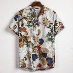 Slim shirt men contrast color printing shirt men-HighTouch
