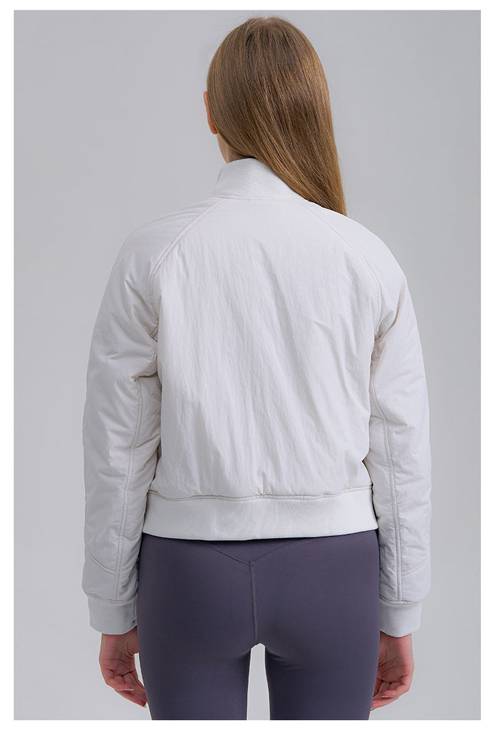 Zipper Short Woman Cotton Dress | Long Sleeve Nylon Blend-HighTouch