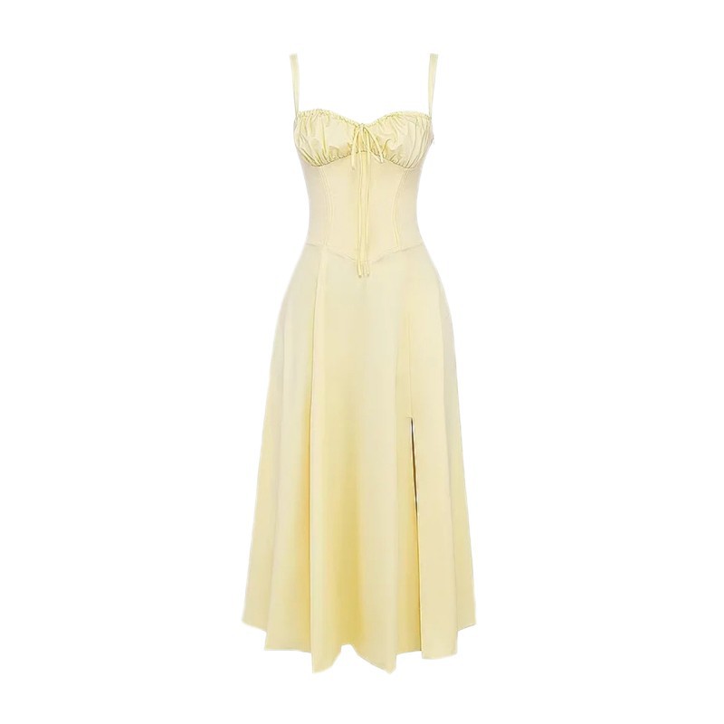 Seaside Vacation Sling Back Cross Tied Slim Fit Overknee Dress-HighTouch