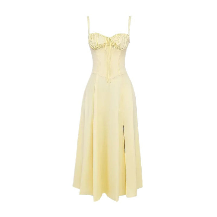 Seaside Vacation Sling Back Cross Tied Slim Fit Overknee Dress-HighTouch