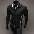 Men Shirt Fashion Cotton Slim Men Shirt Long Sleeve High Quality Casual Black White Gray Men Shirt For Men-HighTouch