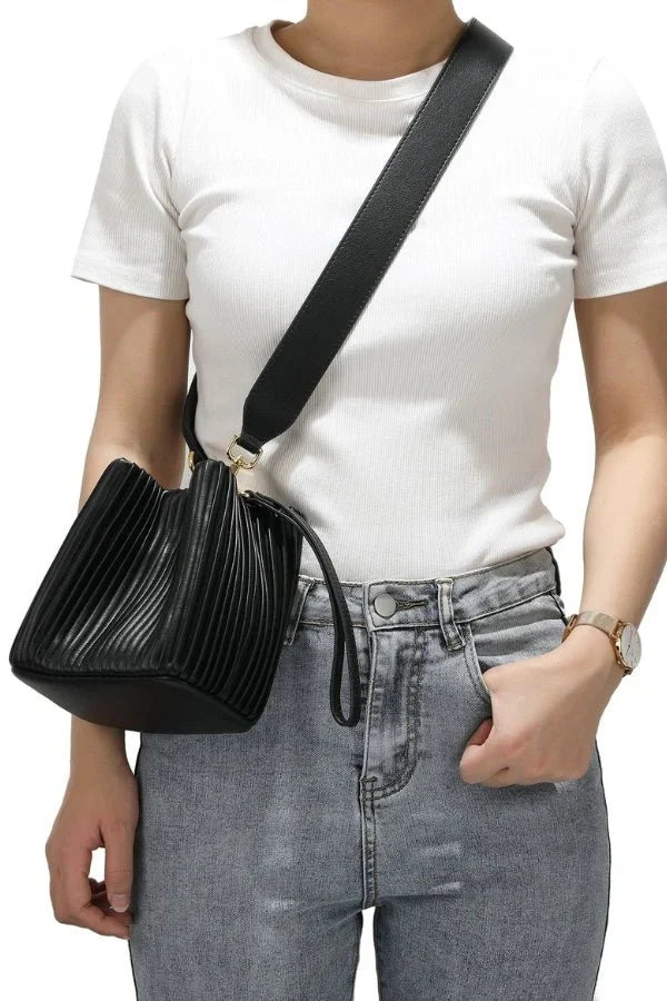 Celina Shoulder Bag - PU Leather Structured Convertible Carry