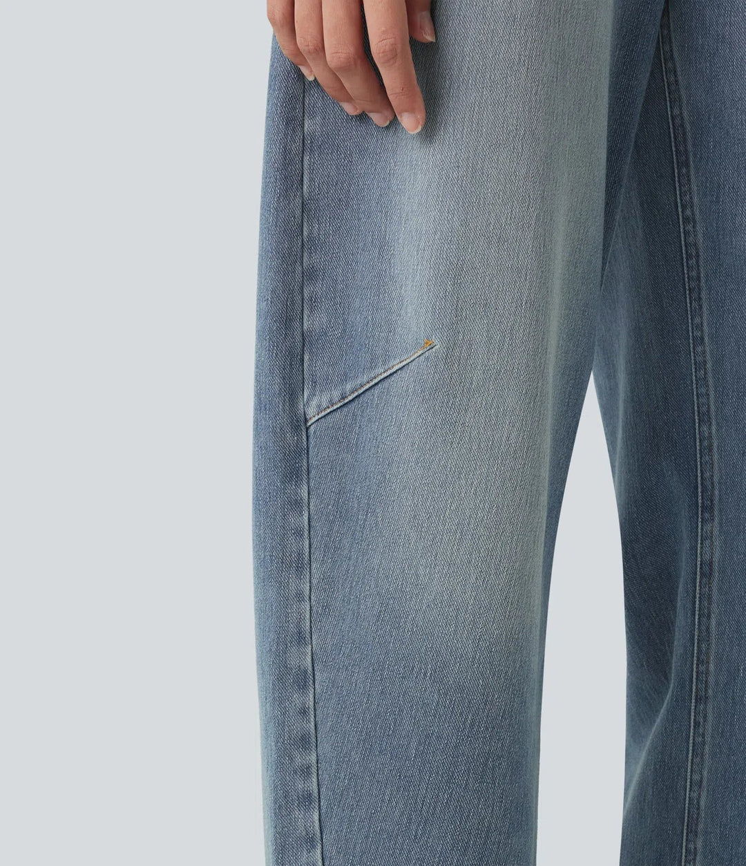 Barrel Leg Jeans Women High Rise Tapered Stretch Denim
