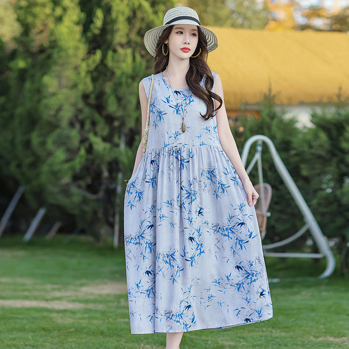 Women's Printed Viscose Dress – Plus Size Extended Fit Collection-HighTouch