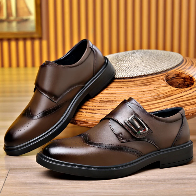 Men's Full-Grain Leather Slip-On Dress Shoes