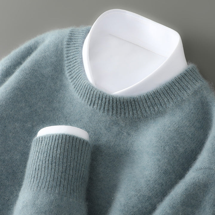Men’s Thickened Half-High Collar Pullover – Loose Knit Sweatshirt-HighTouch