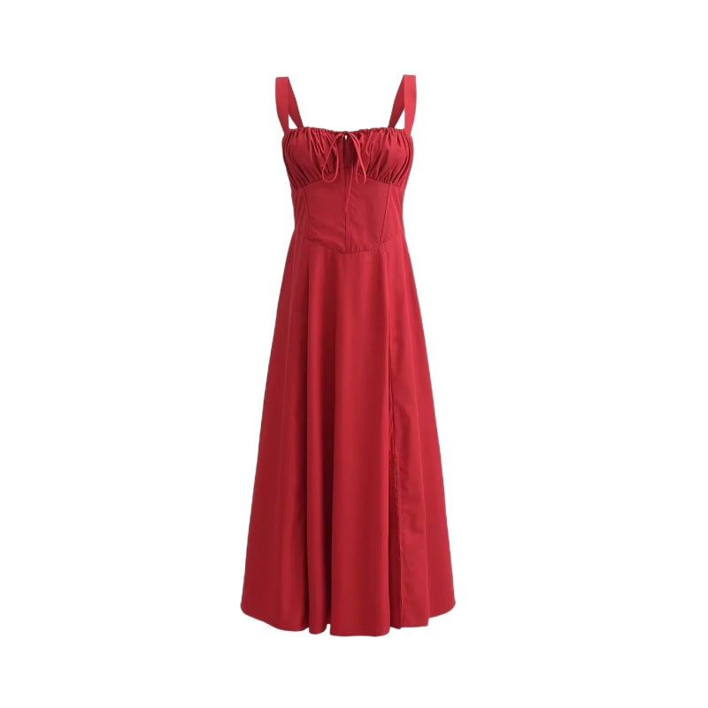 Seaside Vacation Sling Back Cross Tied Slim Fit Overknee Dress-HighTouch