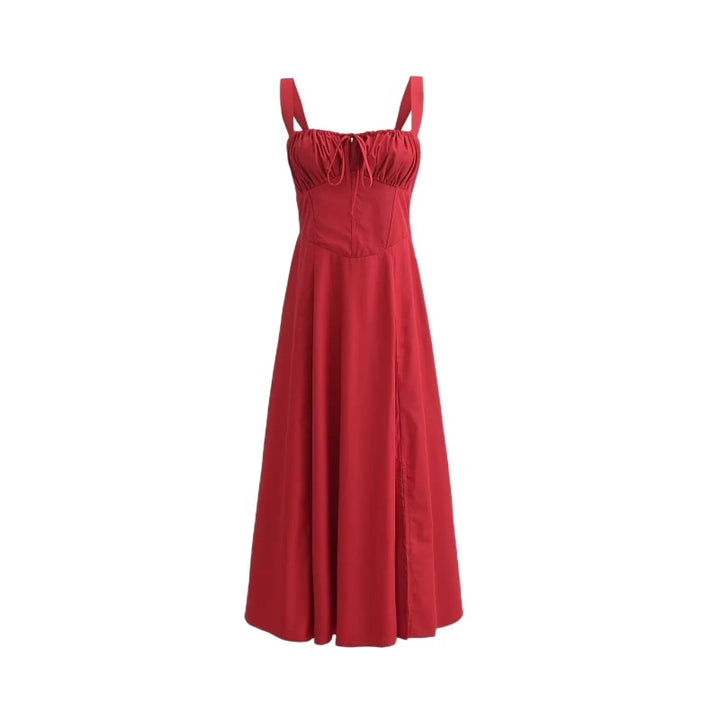 Seaside Vacation Sling Back Cross Tied Slim Fit Overknee Dress-HighTouch