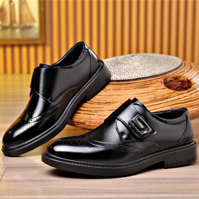 Men's Full-Grain Leather Slip-On Dress Shoes