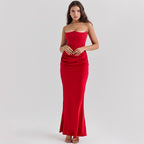 Slim Tube Top Long Dress Sexy Fashion Bandeau Backless Party Evening Dresses For Women Clothing-HighTouch