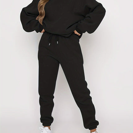 Ribbed Two-Piece Lounge Set for Women – Sweatshirt & Joggers