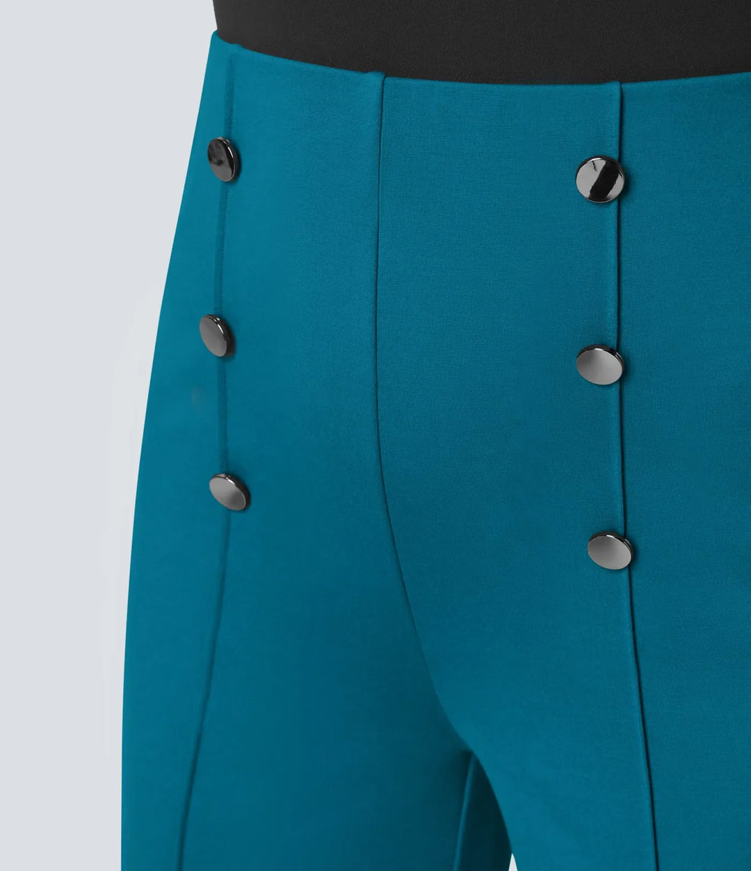 Wide Leg Work Pants Women High Waisted Button Pocket Trousers