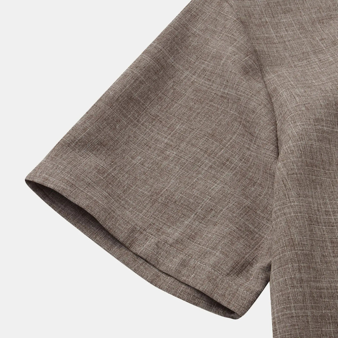 Men's Cotton-Linen Short Sleeve Shirt
