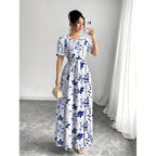 Summer Fashion Short-Sleeve Printed Dress-HighTouch