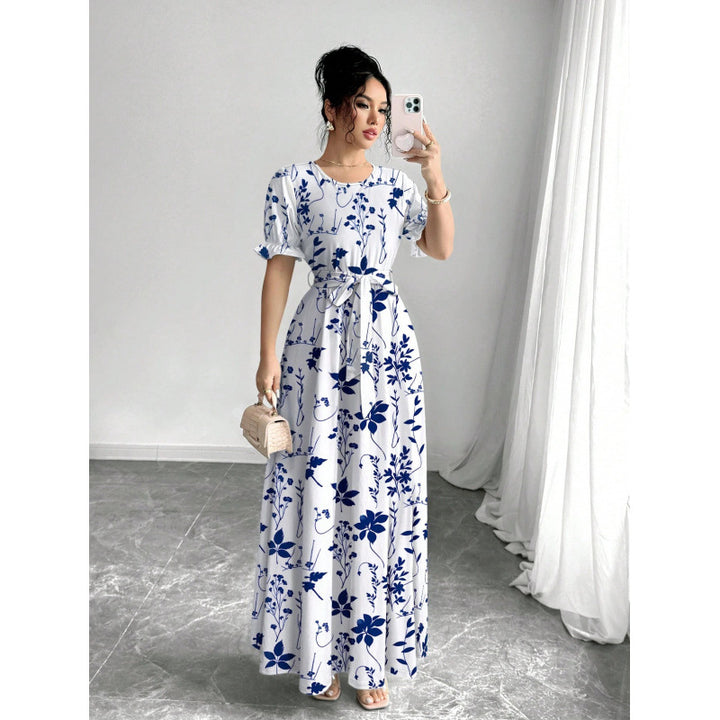 Summer Fashion Short-Sleeve Printed Dress-HighTouch