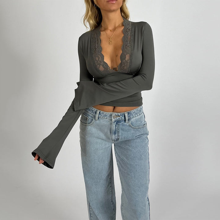 Bottoming Shirt – Long Sleeve Slim Fit V-Neck-HighTouch