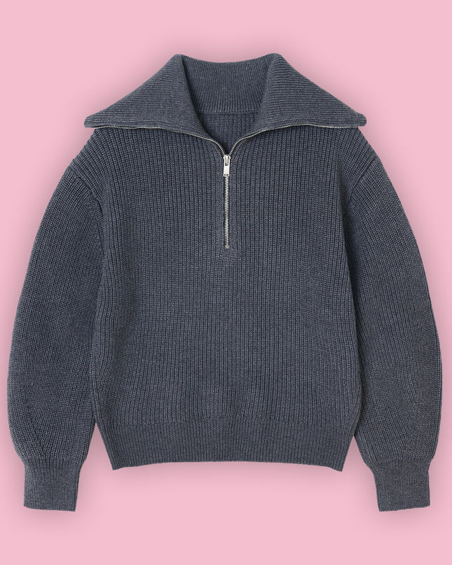 Casual Wool Blend Knit Sweater – Soft Crew Neck Pullover