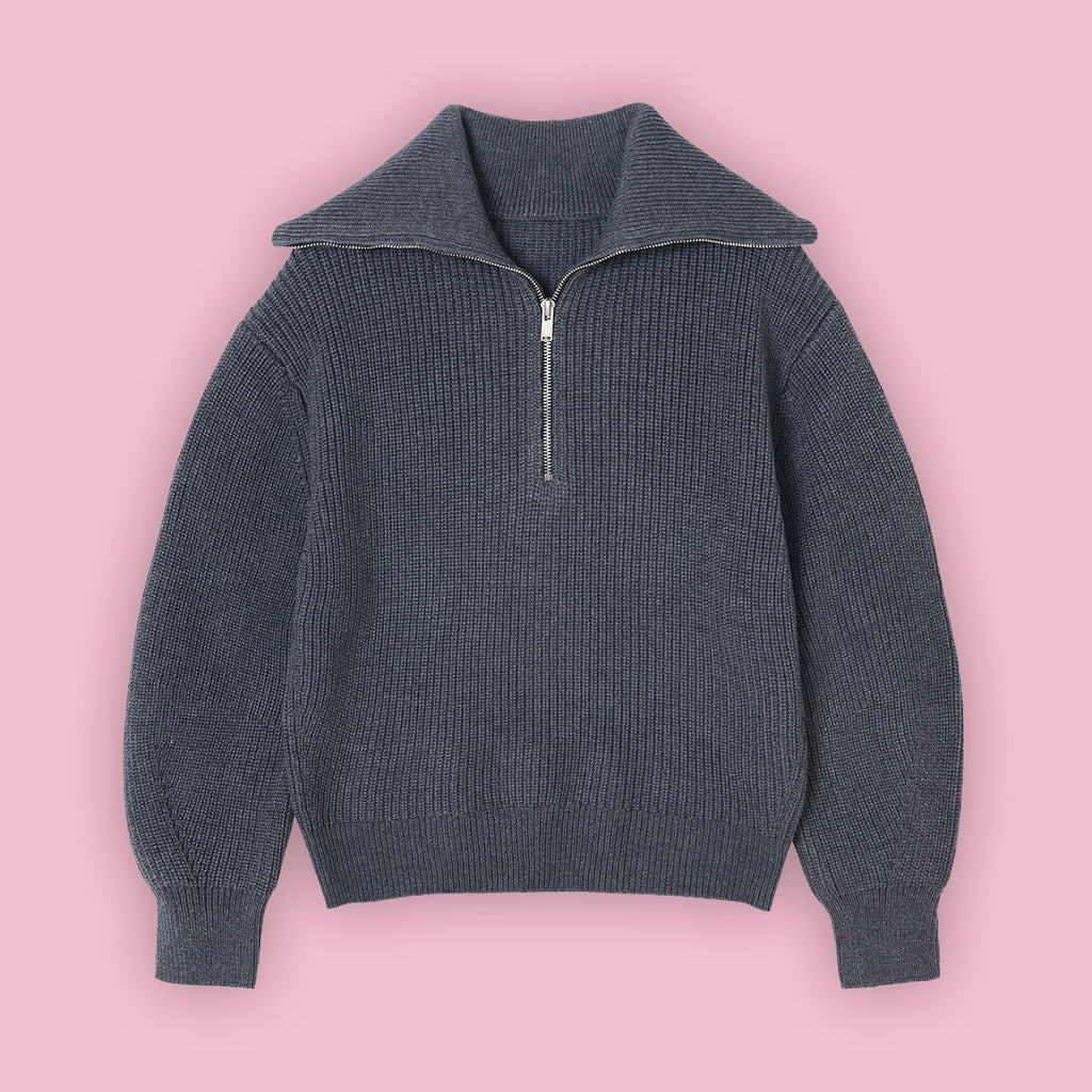 Casual Wool Blend Knit Sweater – Soft Crew Neck Pullover-HighTouch