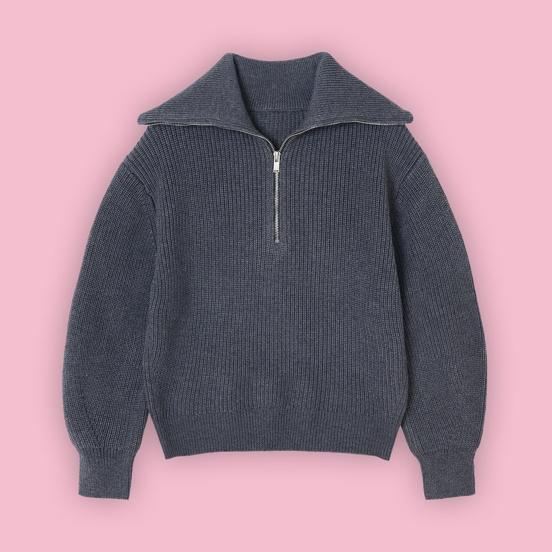Casual Wool Blend Knit Sweater – Soft Crew Neck Pullover-HighTouch