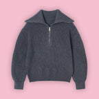 Casual Wool Blend Knit Sweater – Soft Crew Neck Pullover-HighTouch