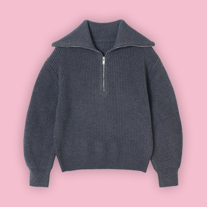 Casual Wool Blend Knit Sweater – Soft Crew Neck Pullover-HighTouch