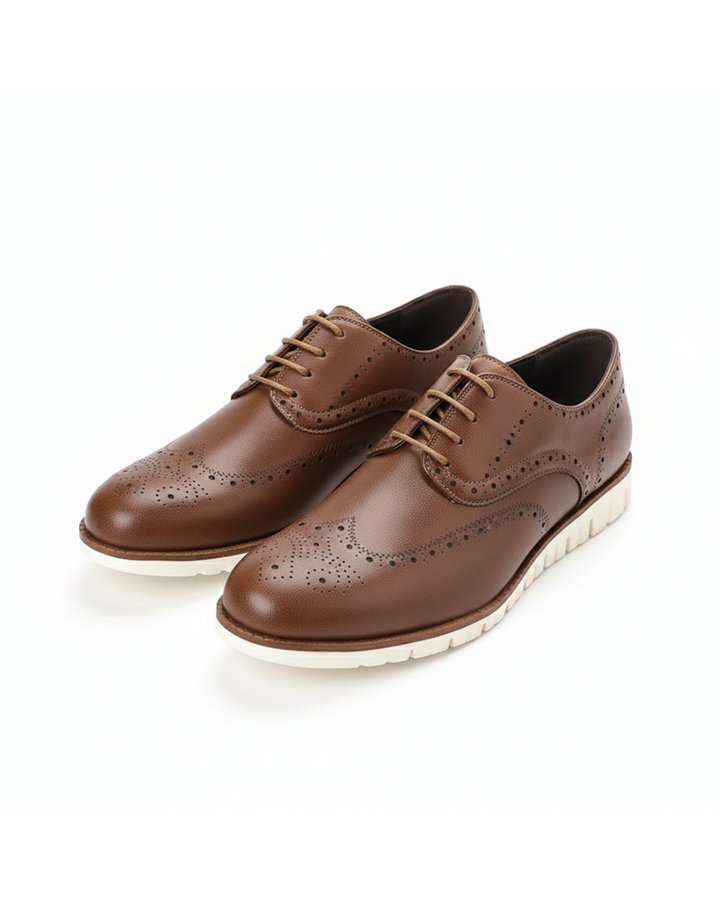 Men's Brogue Sneakers | Casual Leather Wingtip Dress Shoes